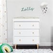 4-in-1 Convertible Baby Crib with Dresser with Changing Tray Set in Natural