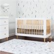 4-in-1 Convertible Baby Crib with Dresser with Changing Tray Set in Natural