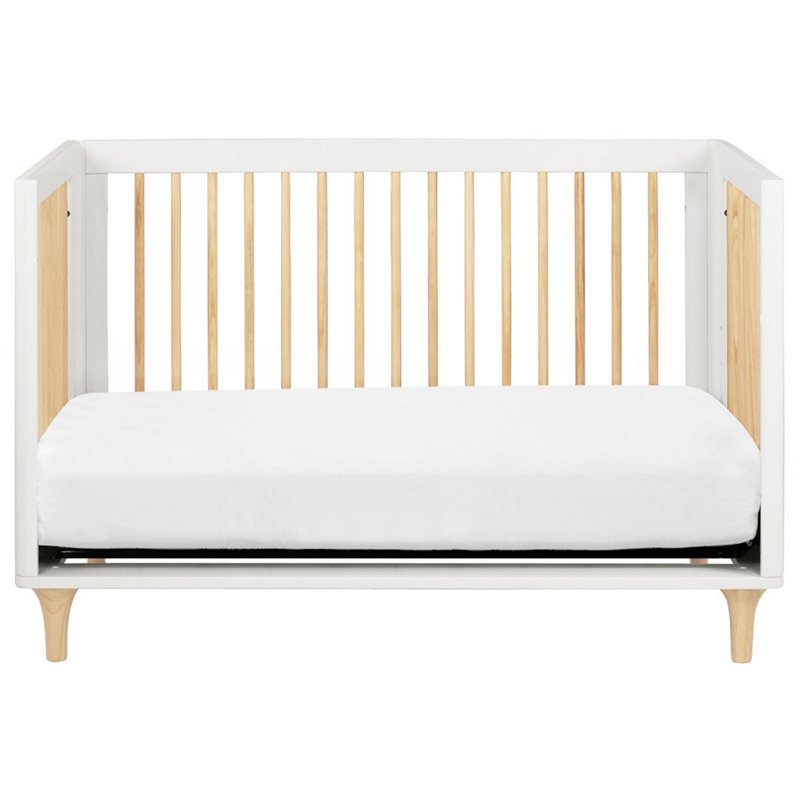 4-in-1 Convertible Baby Crib with Dresser with Changing Tray Set in Natural