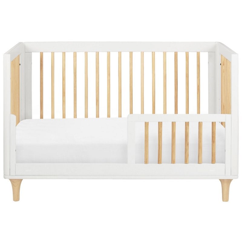 4-in-1 Convertible Baby Crib with Dresser with Changing Tray Set in Natural