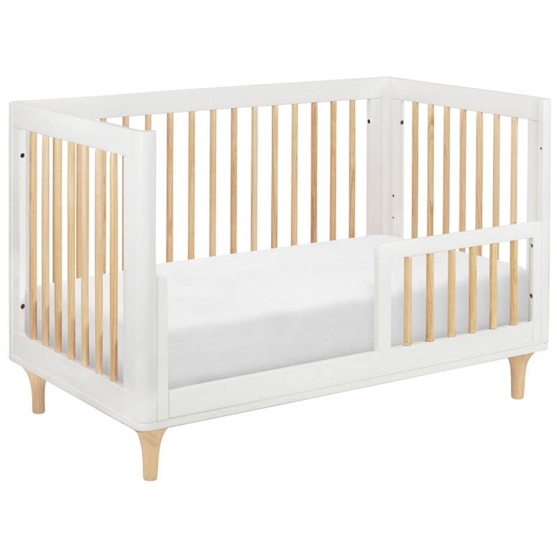 4-in-1 Convertible Baby Crib with Dresser with Changing Tray Set in Natural