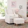 Babyletto Toco Swivel Glider and Ottoman in Performance Cream Eco-Weave