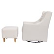 Babyletto Toco Swivel Glider and Ottoman in Performance Cream Eco-Weave