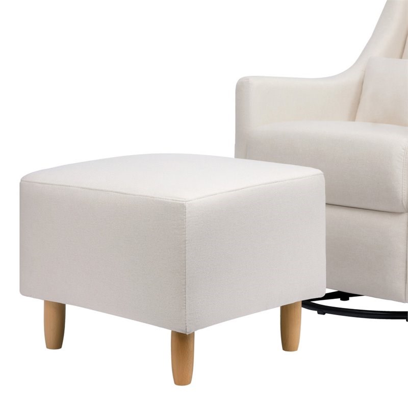 Babyletto Toco Swivel Glider and Ottoman in Performance Cream Eco-Weave