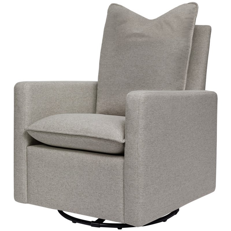Babyletto Cali Pillowback Swivel Glider in Performance Gray Eco-Weave