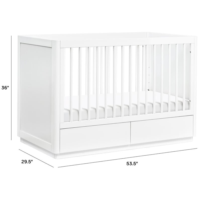 Babyletto Bento 3-In-1 Convertible Storage Crib With Bed Conversion Kit In White