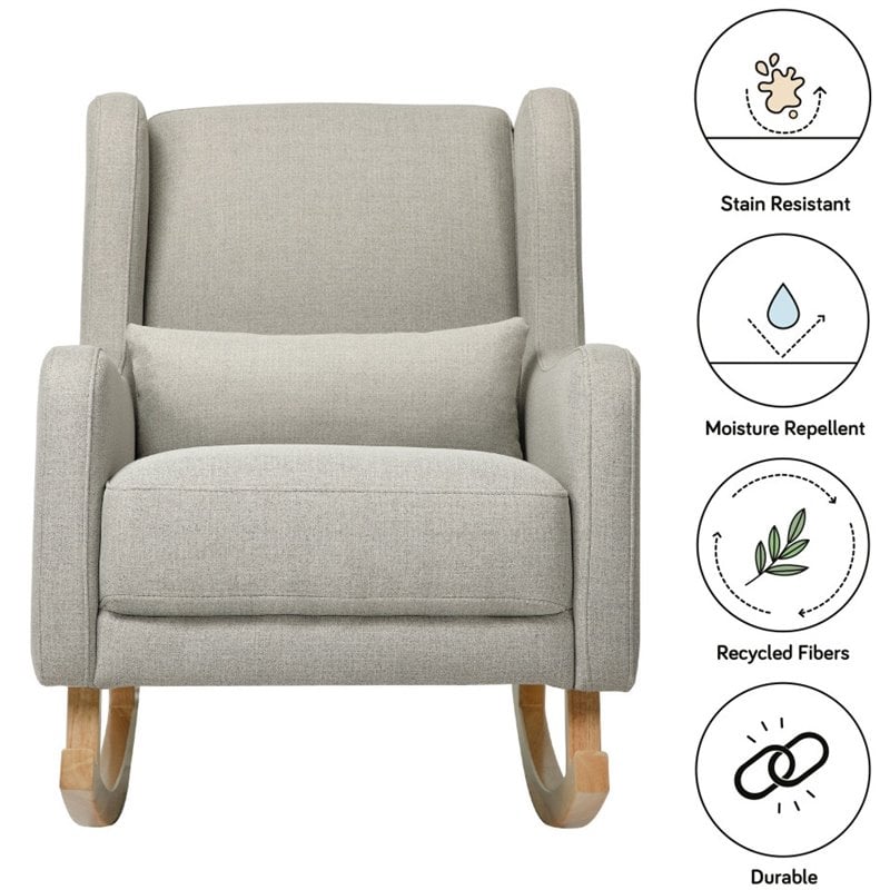 Babyletto Kai Rocker In Performance Gray Eco-Twill with Light Legs