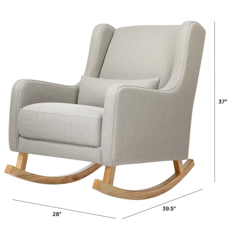 Babyletto Kai Rocker In Performance Gray Eco-Twill with Light Legs