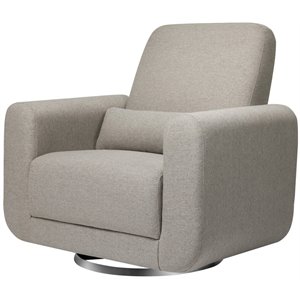 babyletto tuba extra wide swivel glider in performance grey eco-weave