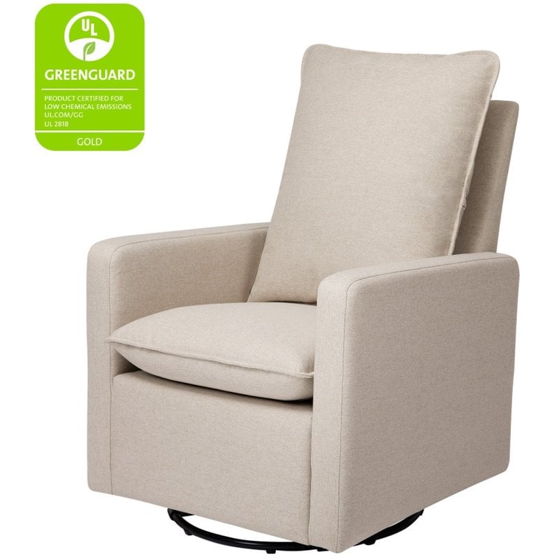 Babyletto Cali Pillowback Swivel Glider in Performance Beach Eco-Weave