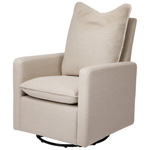 babyletto cali pillowback swivel glider in performance beach eco-weave