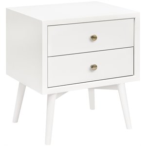 babyletto palma pine wood nightstand with usb port in warm white