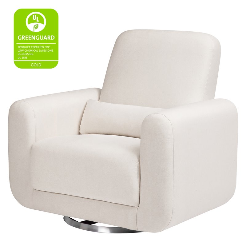 Babyletto Tuba Polyester Fabric Swivel Glider in Performance Cream Eco-Weave