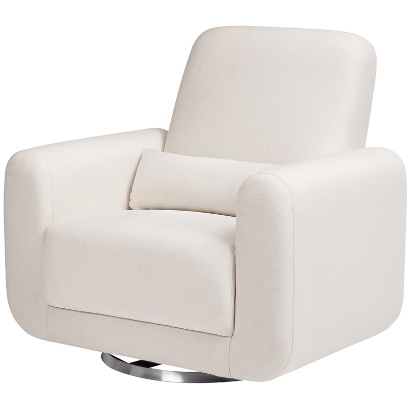 Babyletto Tuba Polyester Fabric Swivel Glider in Performance Cream Eco-Weave