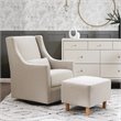 Babyletto Toco Polyester Fabric Swivel Glider and Ottoman in Performance Beach