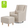 Babyletto Toco Polyester Fabric Swivel Glider and Ottoman in Performance Beach