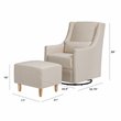 Babyletto Toco Polyester Fabric Swivel Glider and Ottoman in Performance Beach