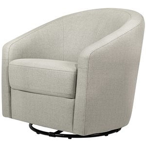 babyletto madison performance eco-twill fabric swivel glider in gray