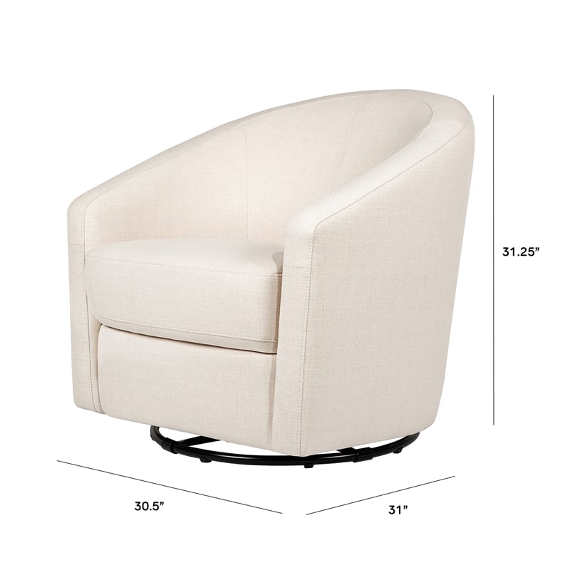 Babyletto Madison Performance Eco-Twill Fabric Swivel Glider in Natural