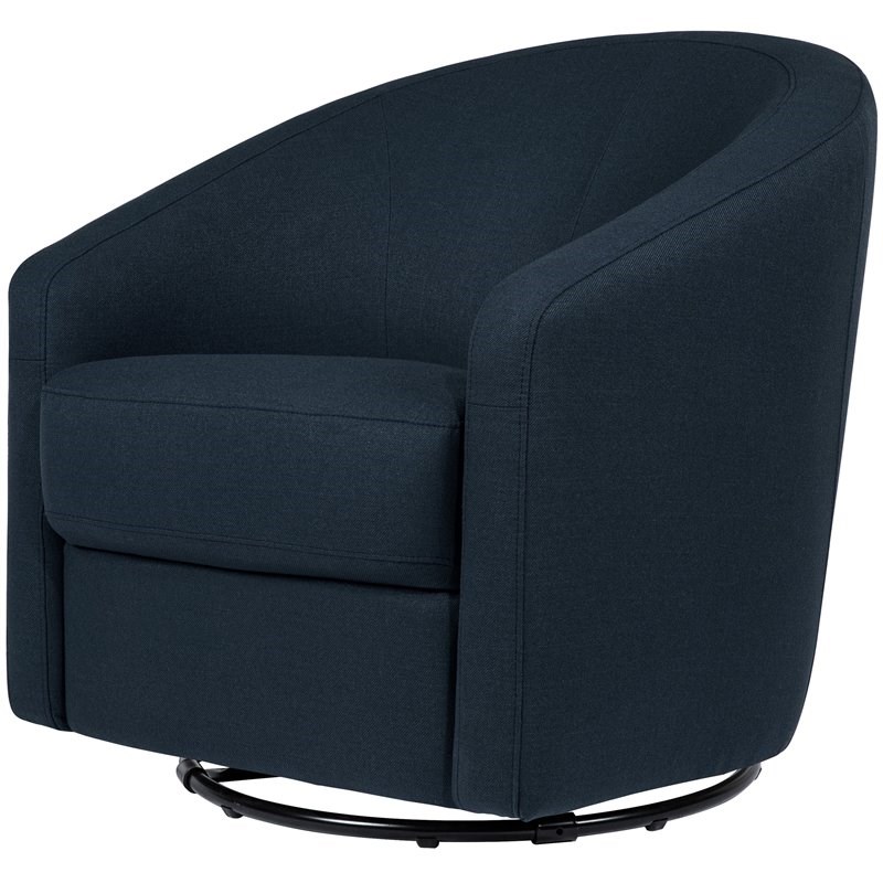 Babyletto Madison Performance Eco-Twill Fabric Swivel Glider in Navy