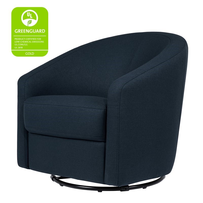 Babyletto Madison Performance Eco-Twill Fabric Swivel Glider in Navy