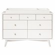 Babyletto Palma Pine Wood 7-Drawer Double Dresser in Warm White