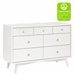 Babyletto Palma Pine Wood 7-Drawer Double Dresser in Warm White