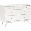 Babyletto Palma Pine Wood 7-Drawer Double Dresser in Warm White