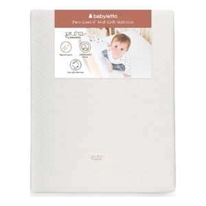 Babyletto 28&quot x 35.8&quot Modern Pure Core Cotton Midi Crib Mattress in White