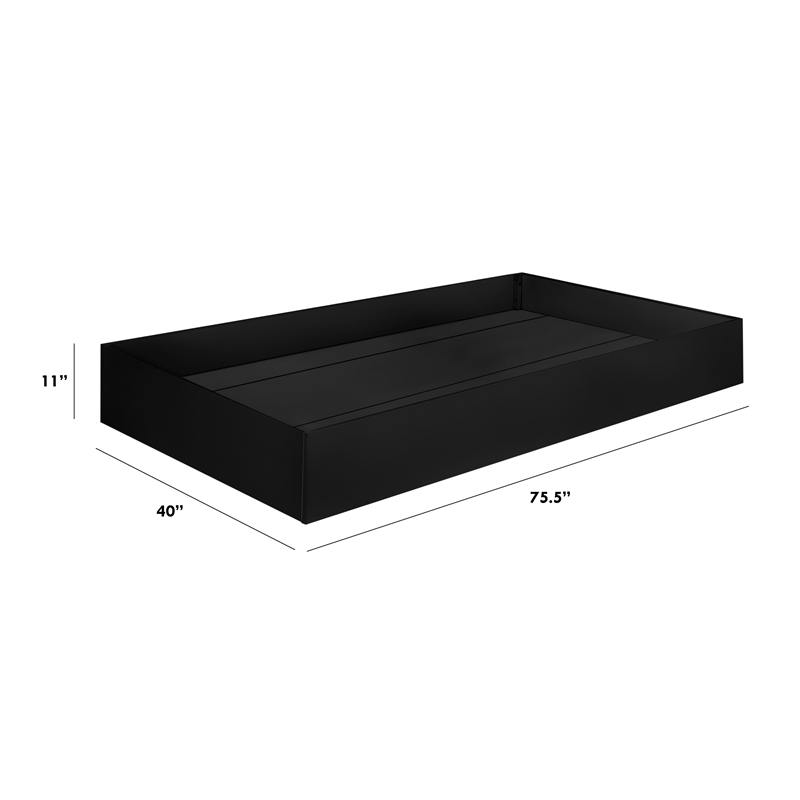 Babyletto Tiptoe Wood Twin Storage Trundle Bed in Black and Brown