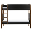 Babyletto Tiptoe Pine Wood Bunk Bed in Black and Natural Walnut