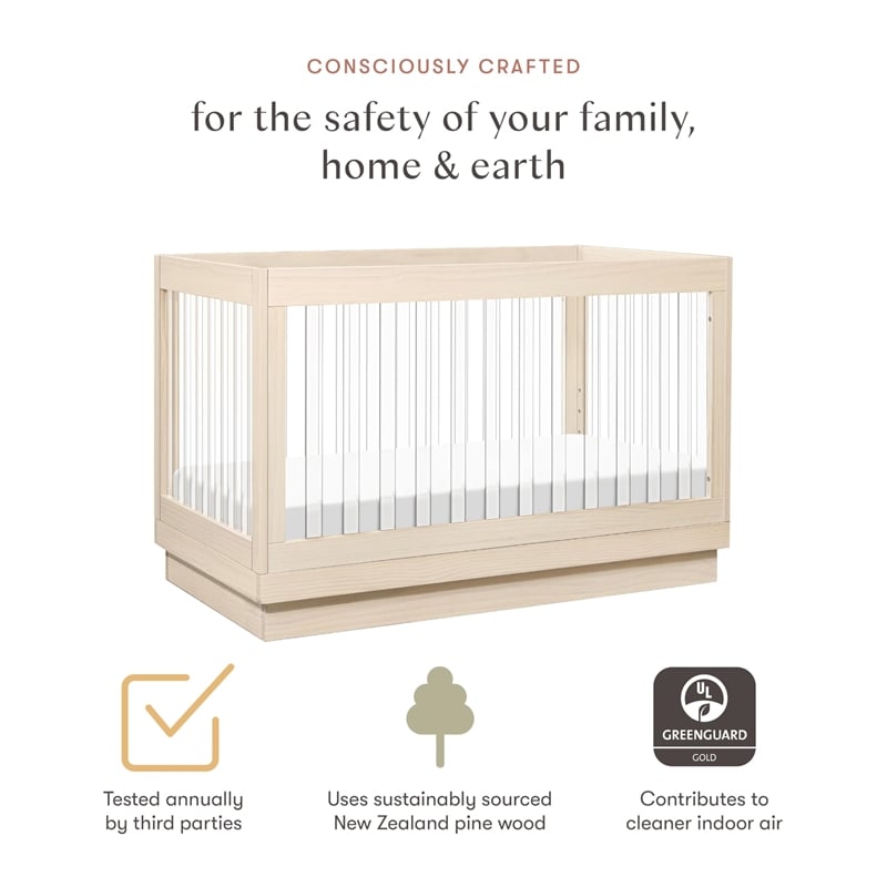 Babyletto Harlow 3-in-1 Wood Convertible Crib with Conversion Kits in Natural
