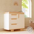 Babyletto Yuzu Modern 3-Drawer Pine Wood Changer Dresser in White/Natural