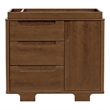 Babyletto Yuzu Modern 3-Drawer Pine Wood Changer Dresser in Natural Walnut