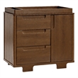 Babyletto Yuzu Modern 3-Drawer Pine Wood Changer Dresser in Natural Walnut