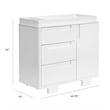 Babyletto Yuzu Modern 3-Drawer Pine Wood Changer Dresser in White