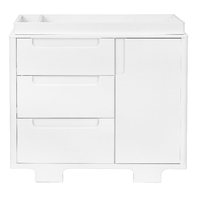 Babyletto Yuzu Modern 3-Drawer Pine Wood Changer Dresser in White