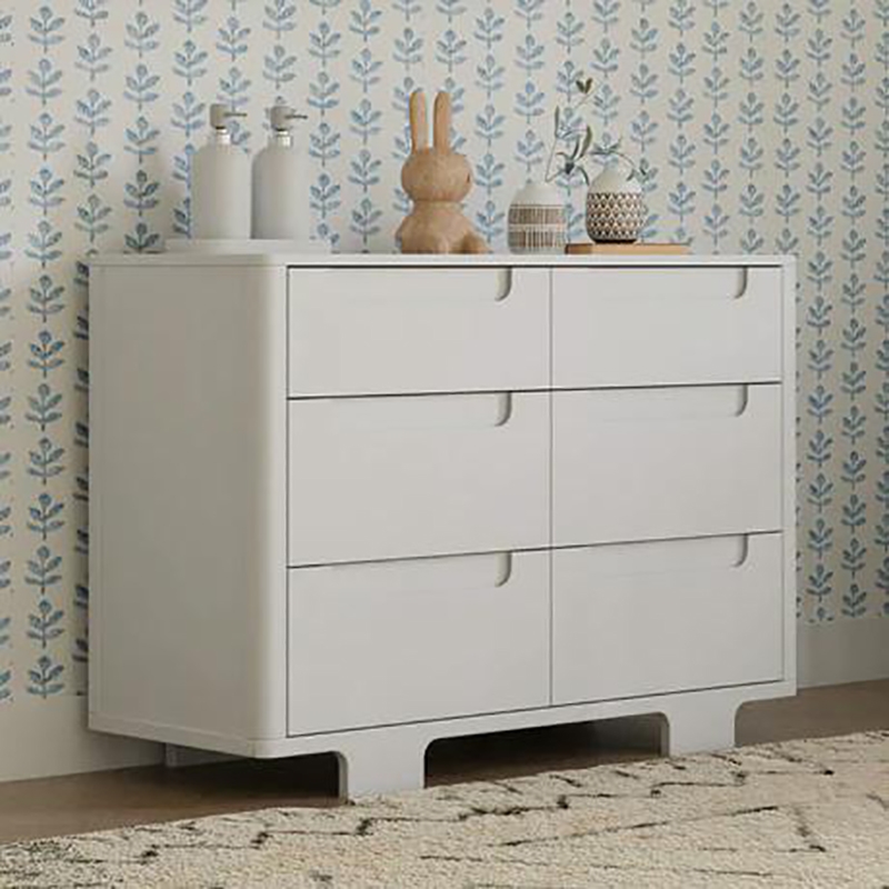 Babyletto Yuzu Modern 6-Drawer Pine Wood Double Dresser in White