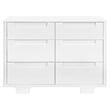 Babyletto Yuzu Modern 6-Drawer Pine Wood Double Dresser in White