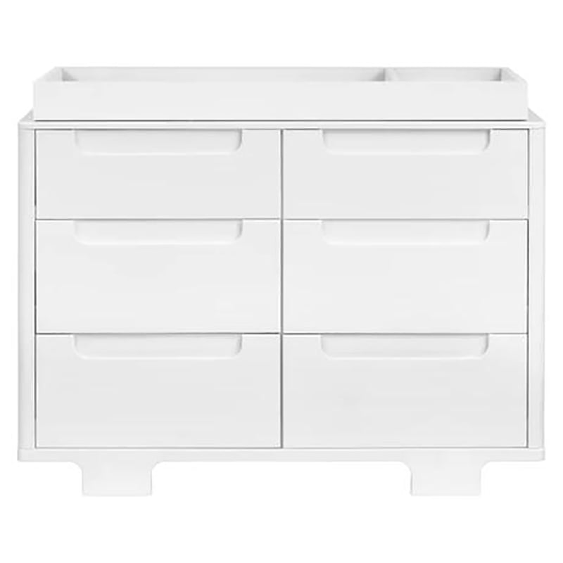 Babyletto Yuzu Modern 6-Drawer Pine Wood Double Dresser in White
