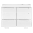 Babyletto Yuzu Modern 6-Drawer Pine Wood Double Dresser in White