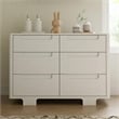 Babyletto Yuzu Modern 6-Drawer Pine Wood Double Dresser in White