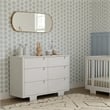 Babyletto Yuzu Modern 6-Drawer Pine Wood Double Dresser in White