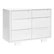 Babyletto Yuzu Modern 6-Drawer Pine Wood Double Dresser in White