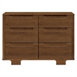 Babyletto Yuzu Modern 6-Drawer Pine Wood Double Dresser in Natural Walnut