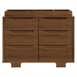 Babyletto Yuzu Modern 6-Drawer Pine Wood Double Dresser in Natural Walnut
