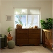 Babyletto Yuzu Modern 6-Drawer Pine Wood Double Dresser in Natural Walnut