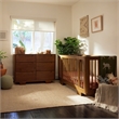 Babyletto Yuzu Modern 6-Drawer Pine Wood Double Dresser in Natural Walnut