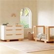 Babyletto Yuzu Modern 6-Drawer Pine Wood Double Dresser in White/Natural