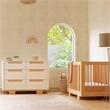 Babyletto Yuzu Modern 6-Drawer Pine Wood Double Dresser in White/Natural